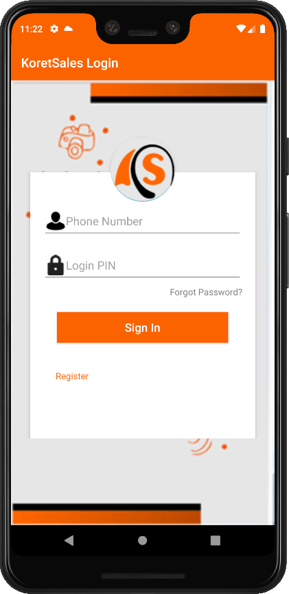  Login screen